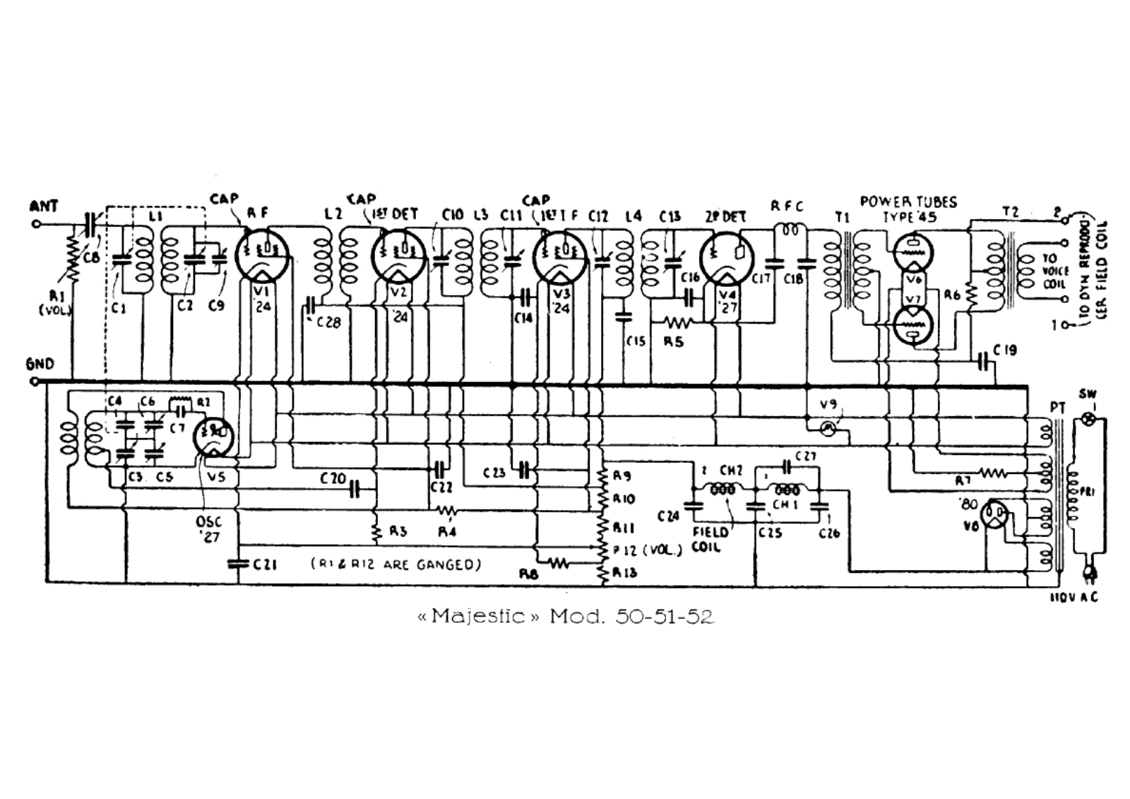 Majestic 50, 51, 52 schematic