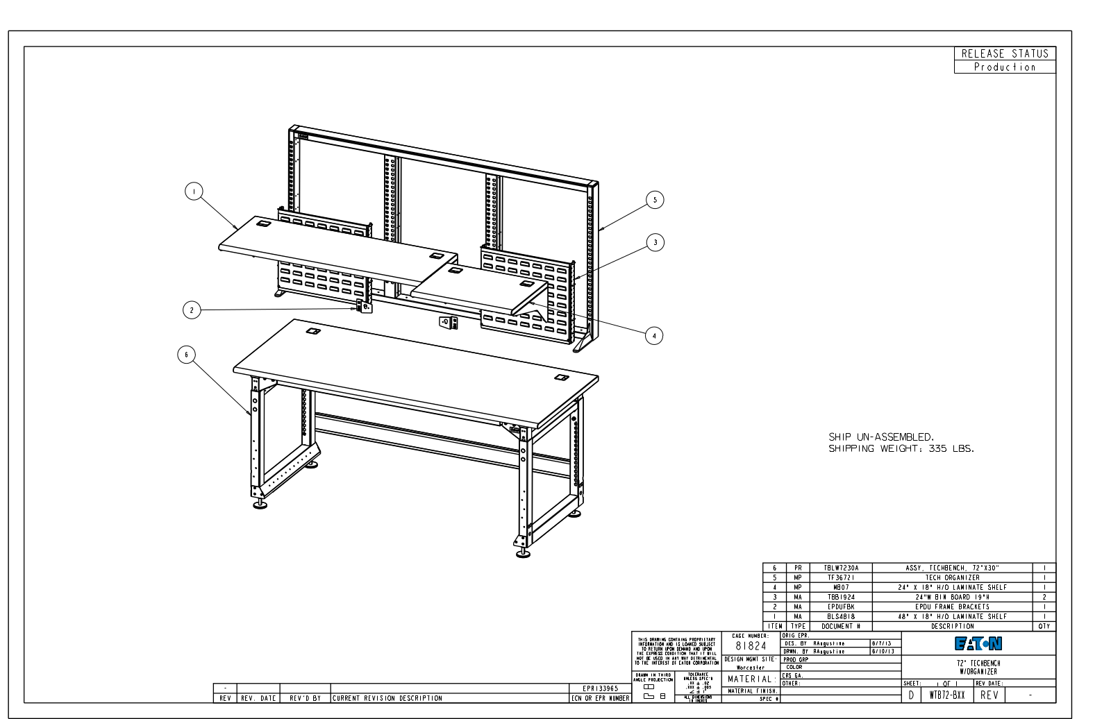 Eaton Benches By Wright Line WTB72-BXX Dimensional Sheet