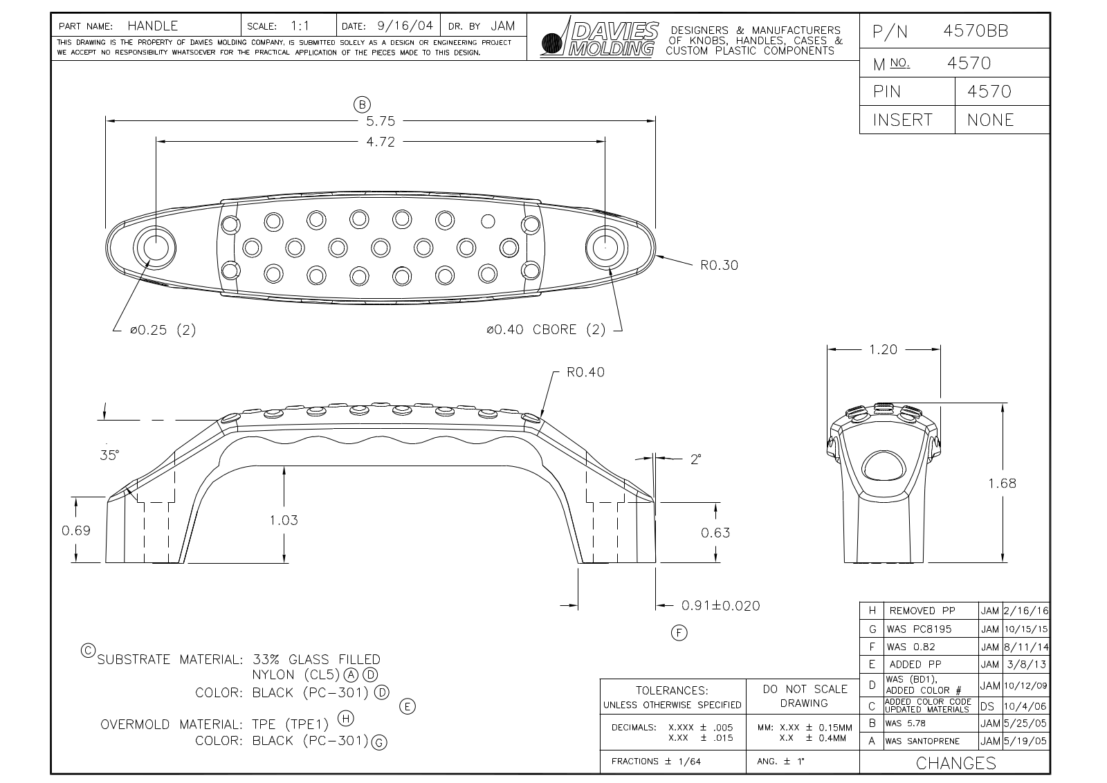 Davies Molding 4570BB Reference Drawing