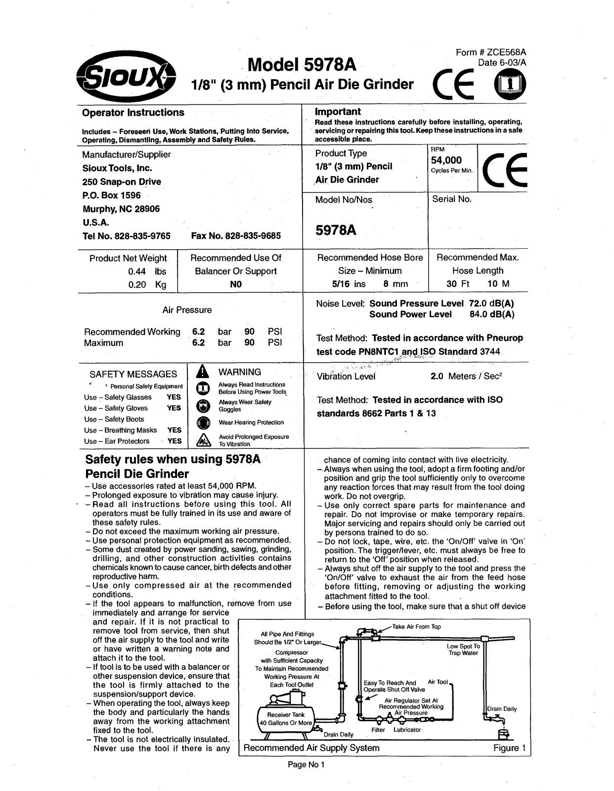 Sioux Tools 5978A User Manual