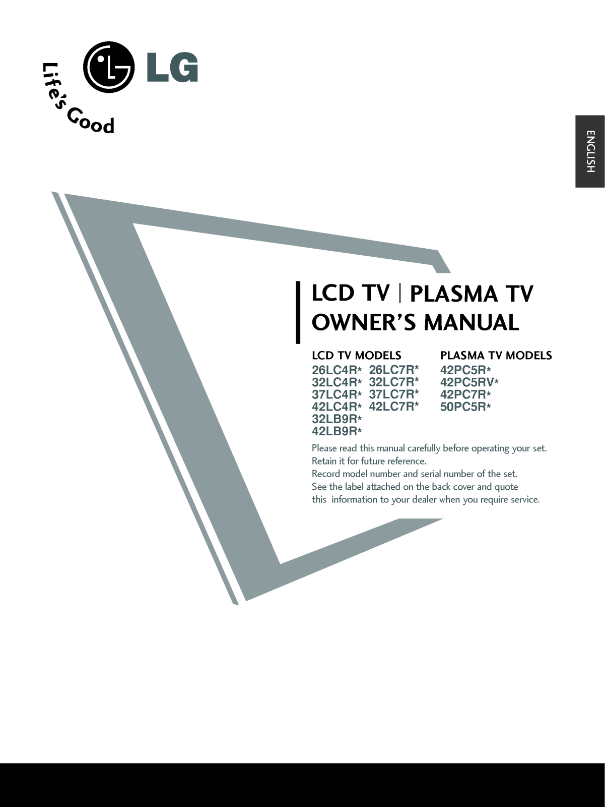 LG 32LB9RA User Manual