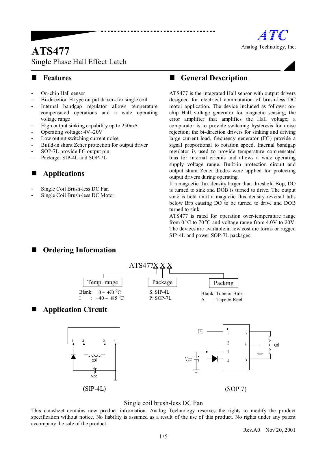 ATC ATS477IS, ATS477IPA, ATS477IP, ATS477SA, ATS477S Datasheet