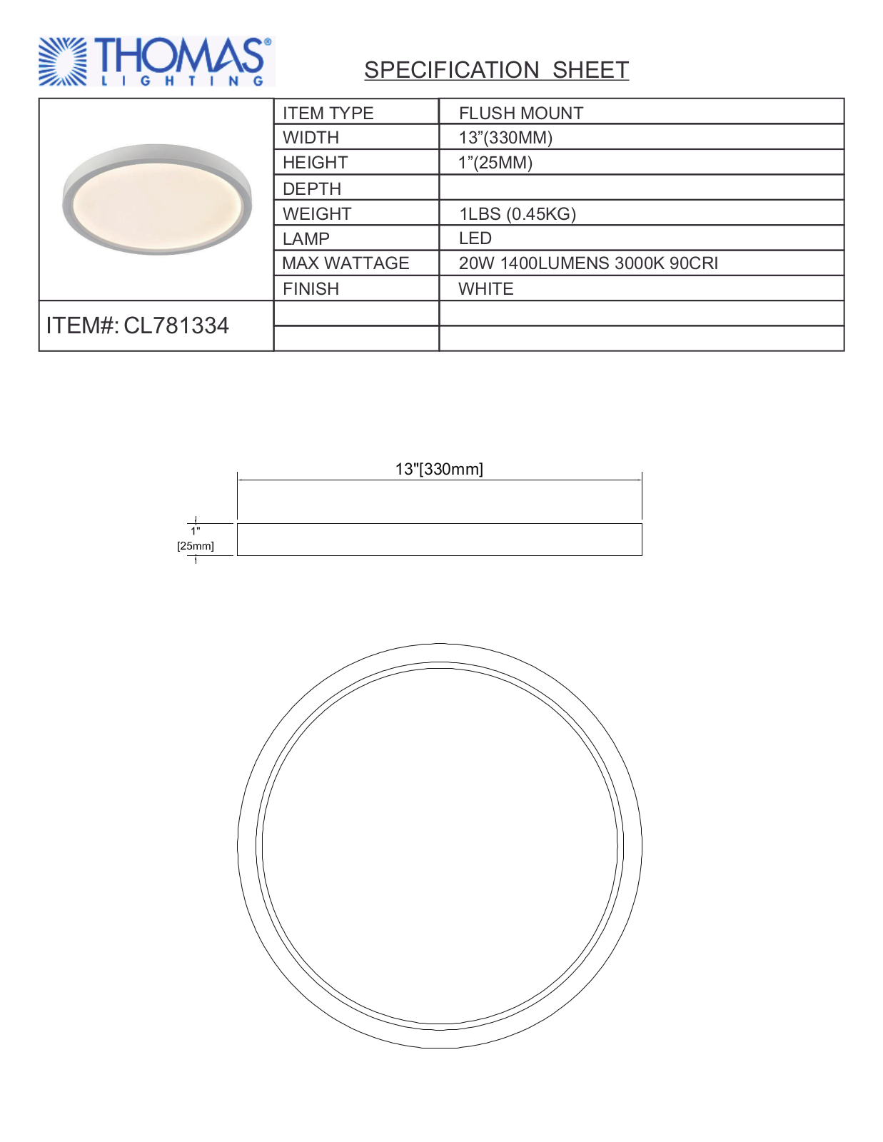 Thomas Lighting CL781334 User Manual - ManualMachine.com