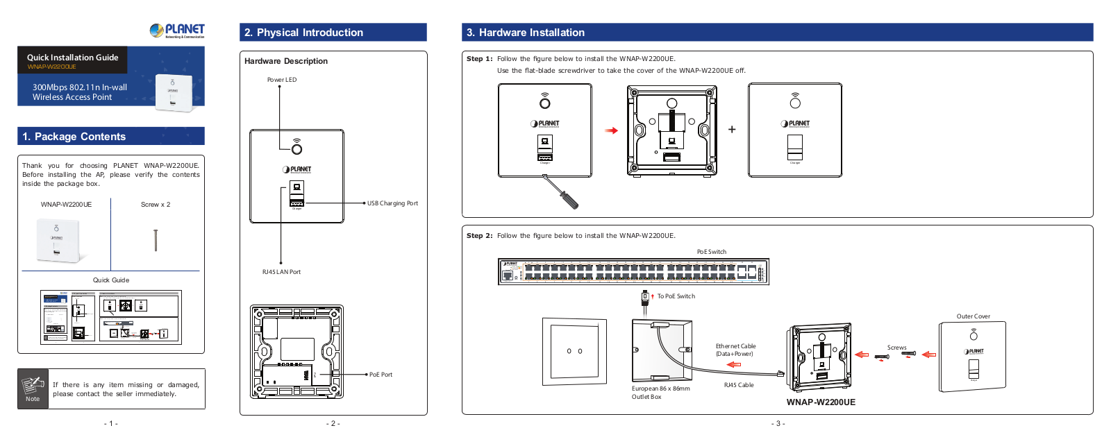 Planet WNAP-W2200UE operation manual