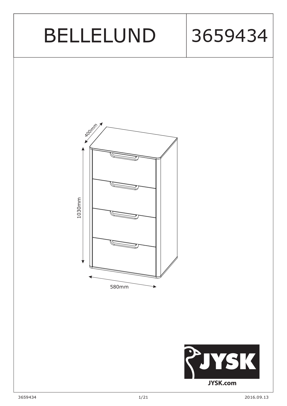 JYSK Bellelund User Manual