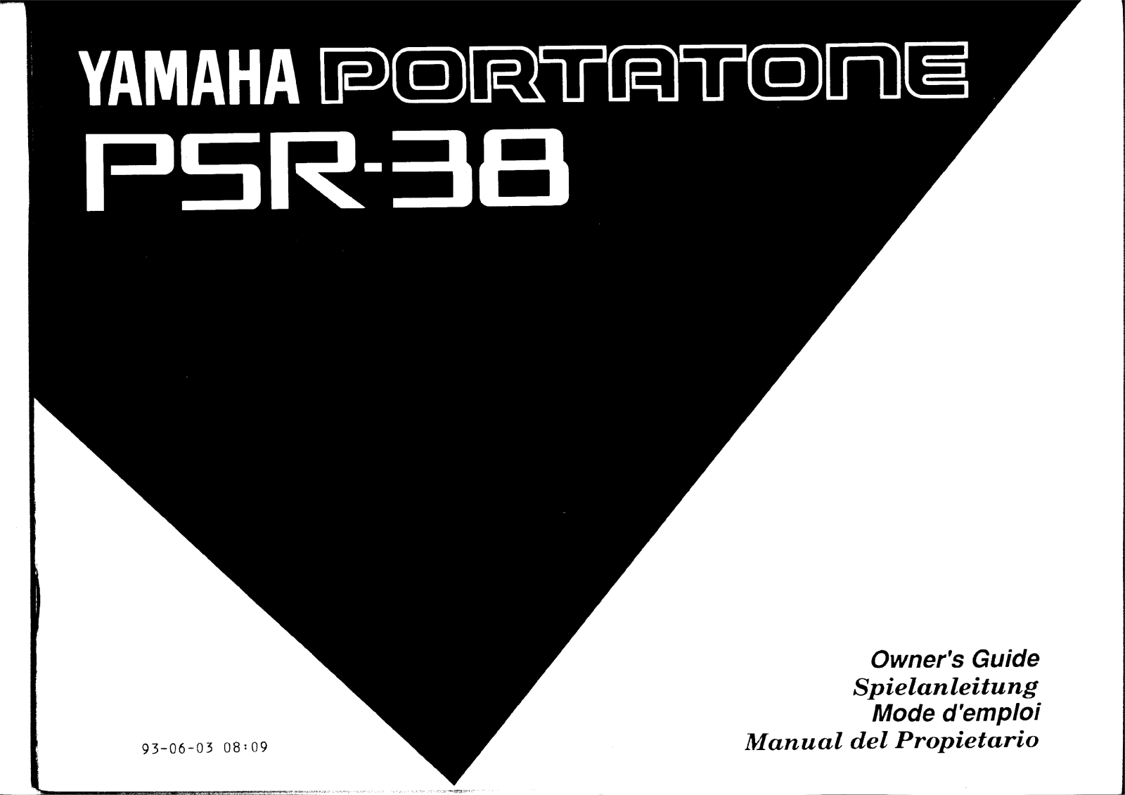 Yamaha PSR-38E, PSR-38 User Manual