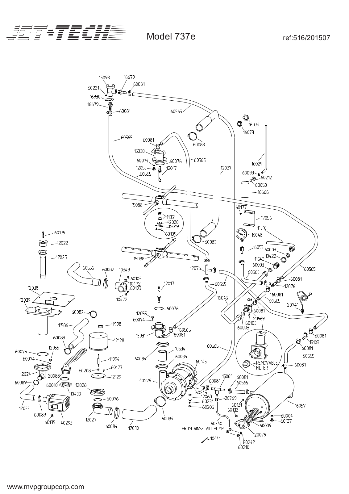 Jet-Tech 737E Exploded View