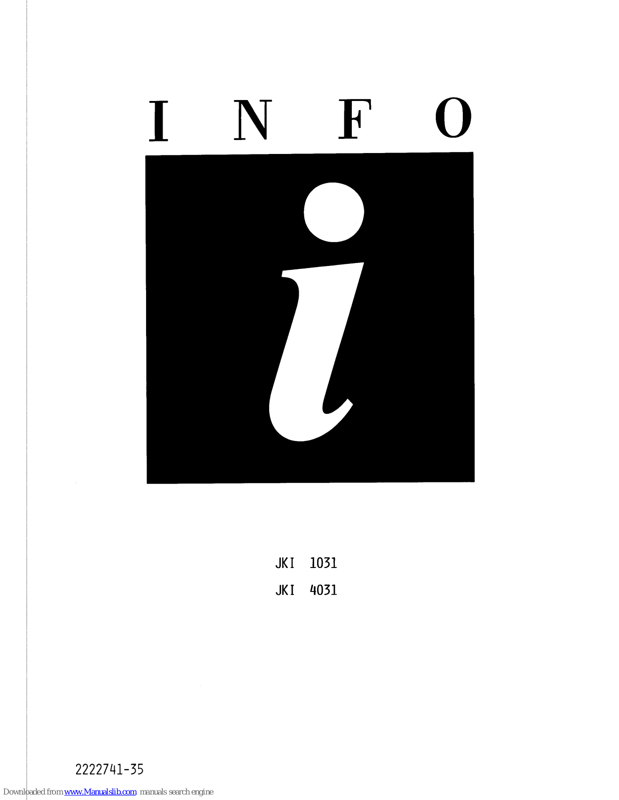 JUNO Le Maitre JKI4031, Le Maitre JKI1031 Operating Instructions Manual