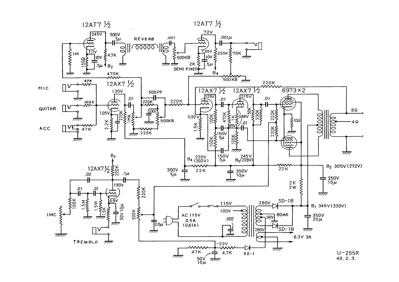 Unicord u 255r schematic