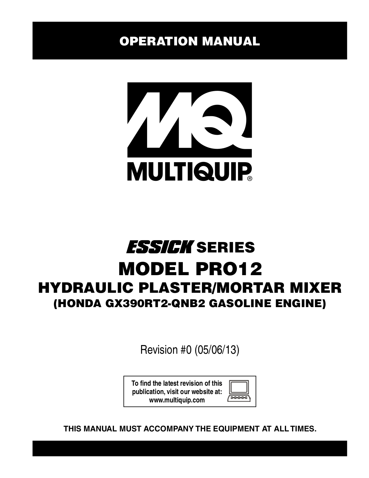 Multiquip pro12 User Manual