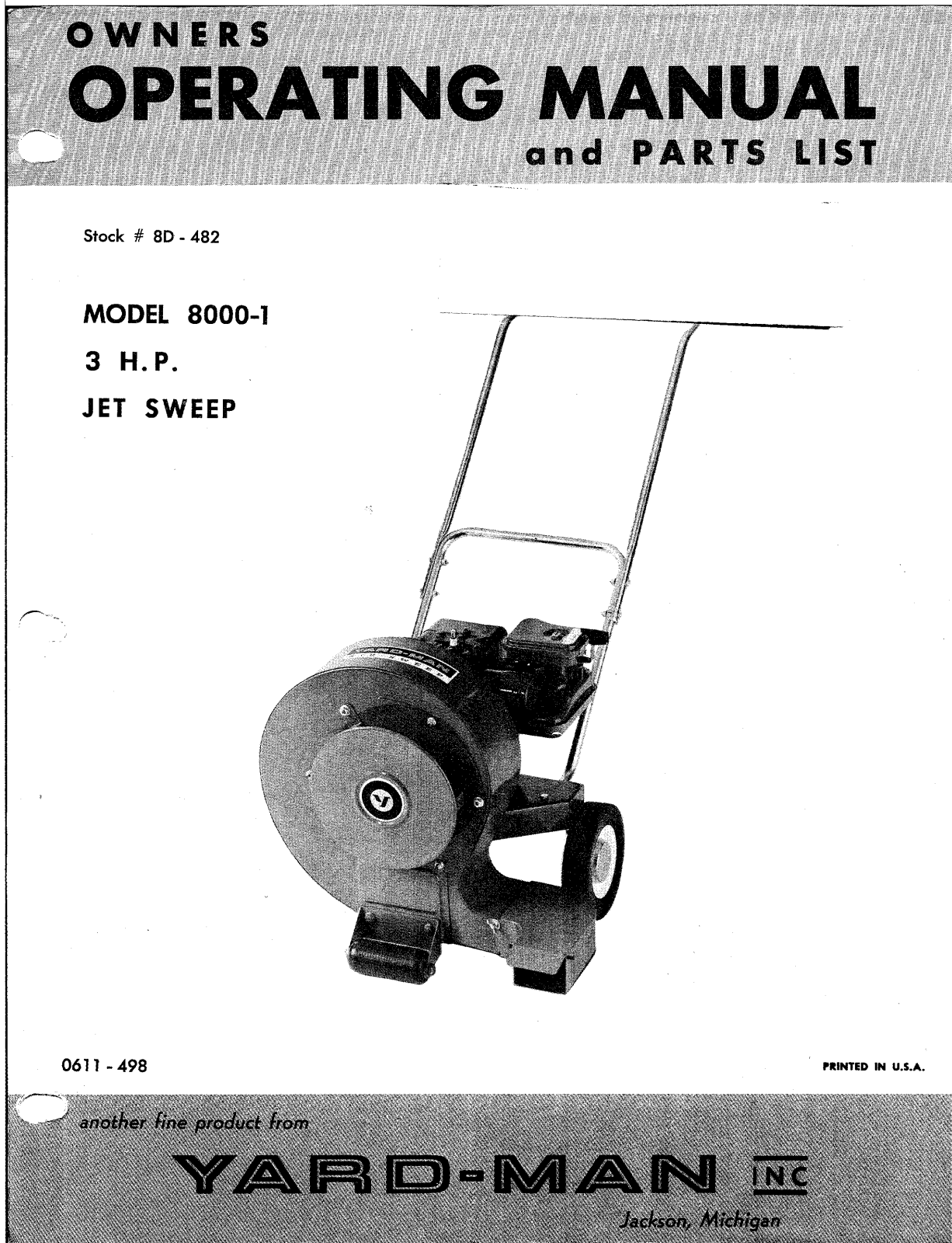 Mtd 8000-1 owners Manual