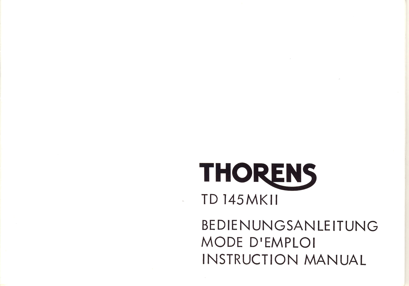THORENS TD 145 User Manual
