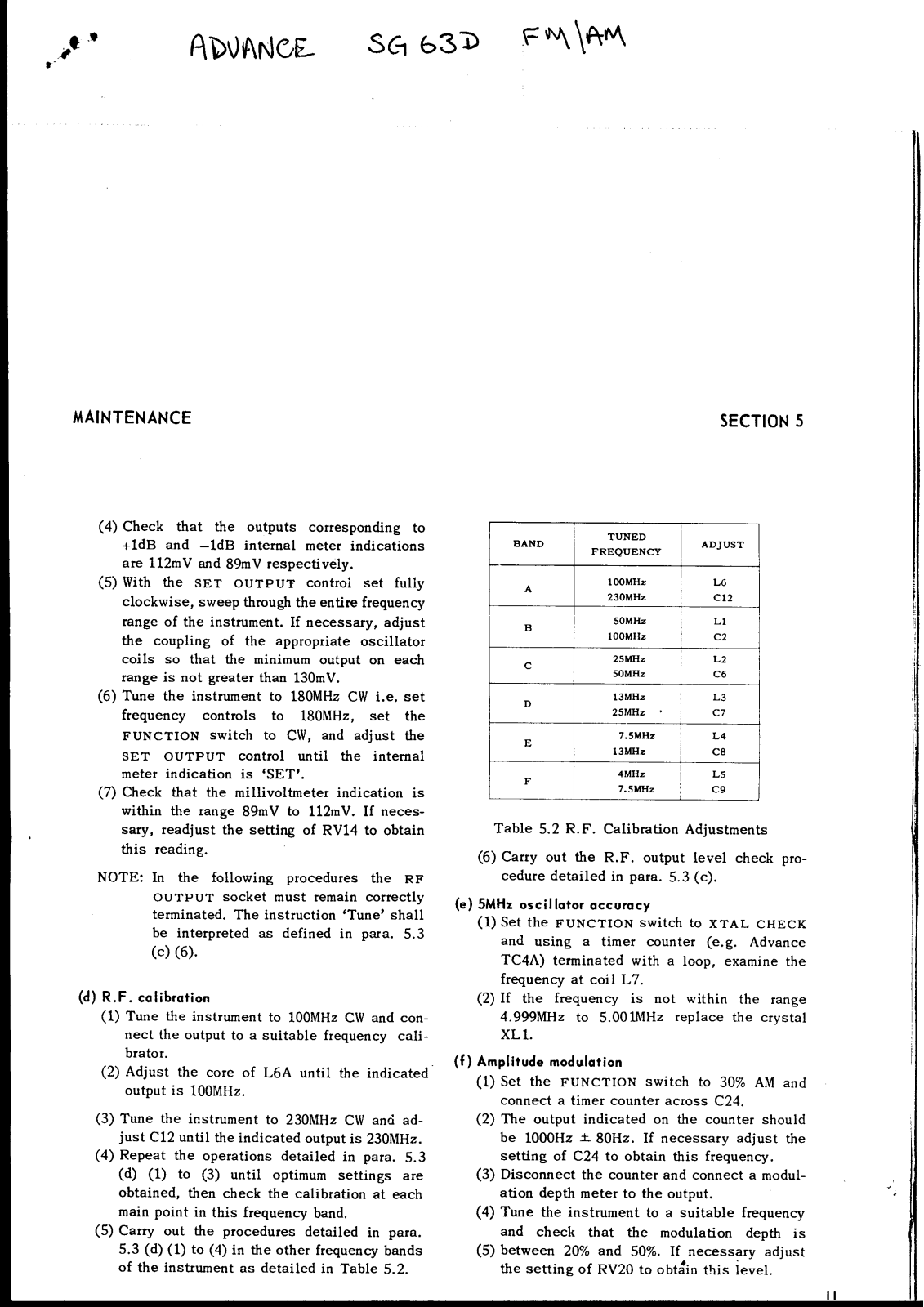 Advance Instruments sg63d User Manual