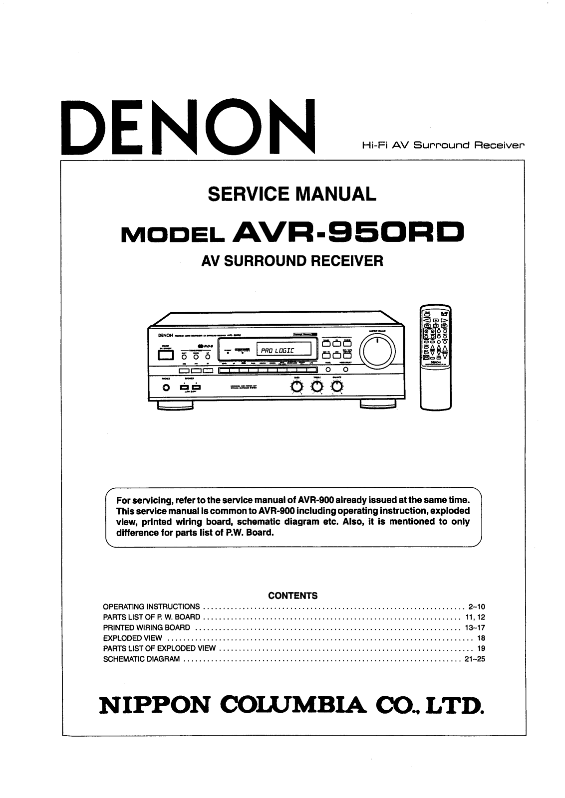 Denon AVR-950RD Schematic