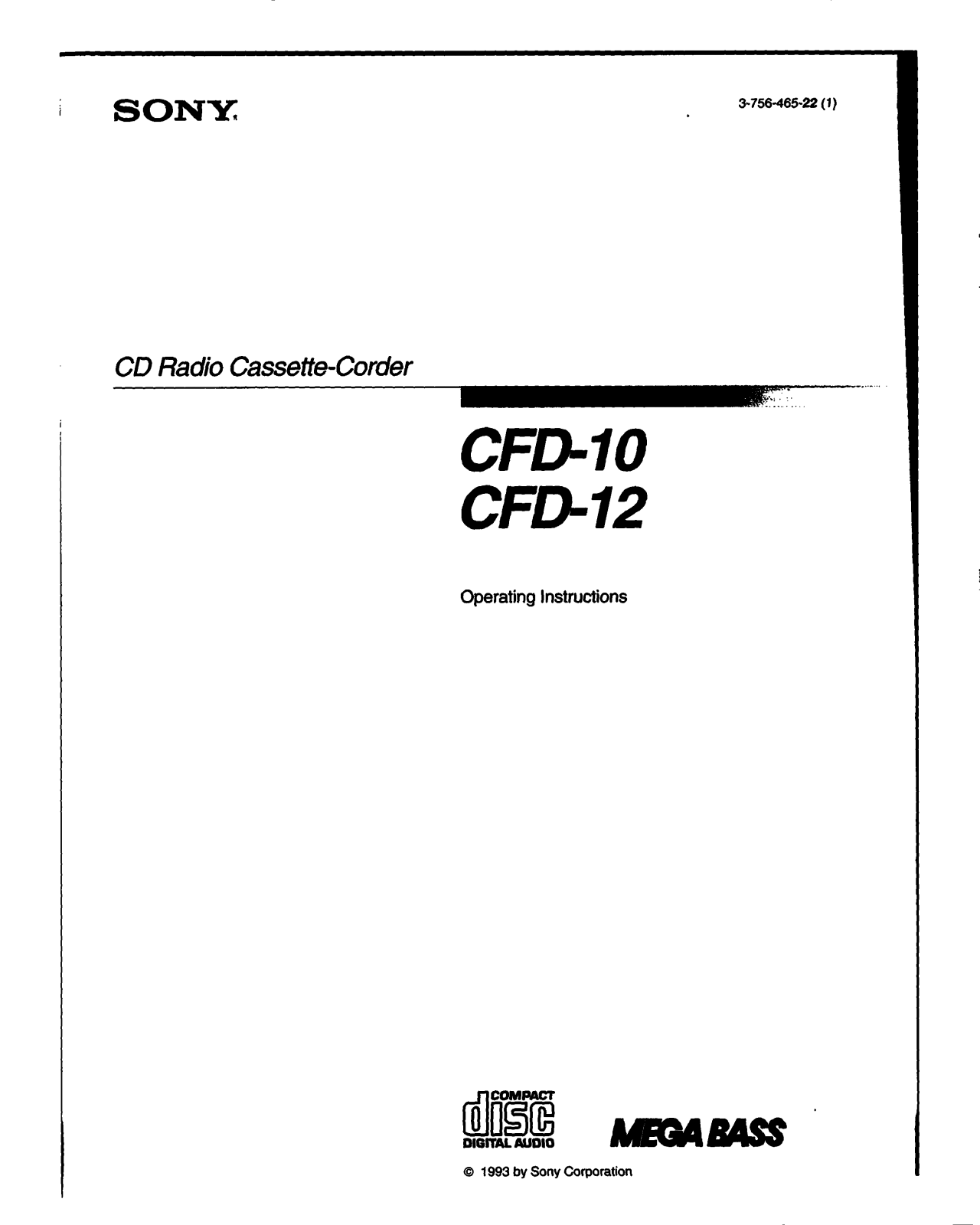Sony CFD-10, CFD12 User Manual