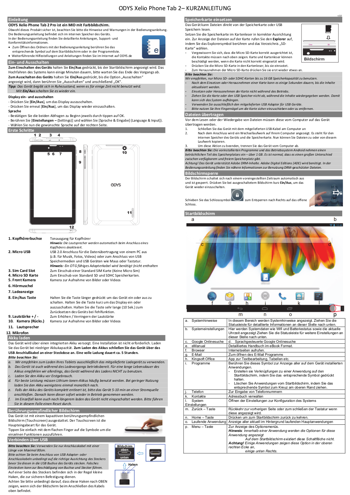 Odys Xelio Phone Tab 2 User guide