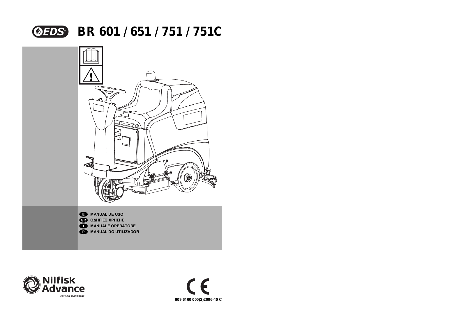 Nilfisk BR 601, BR 651, BR 751C, BR 751 Manual