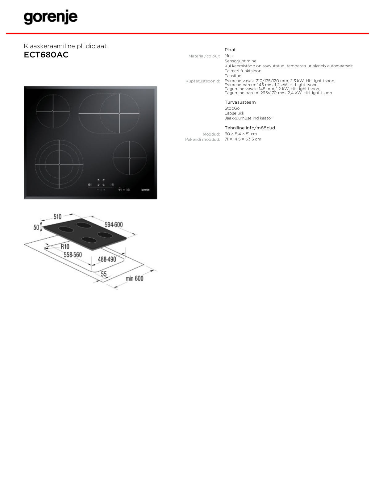 Gorenje ECT680AC BROCHURE