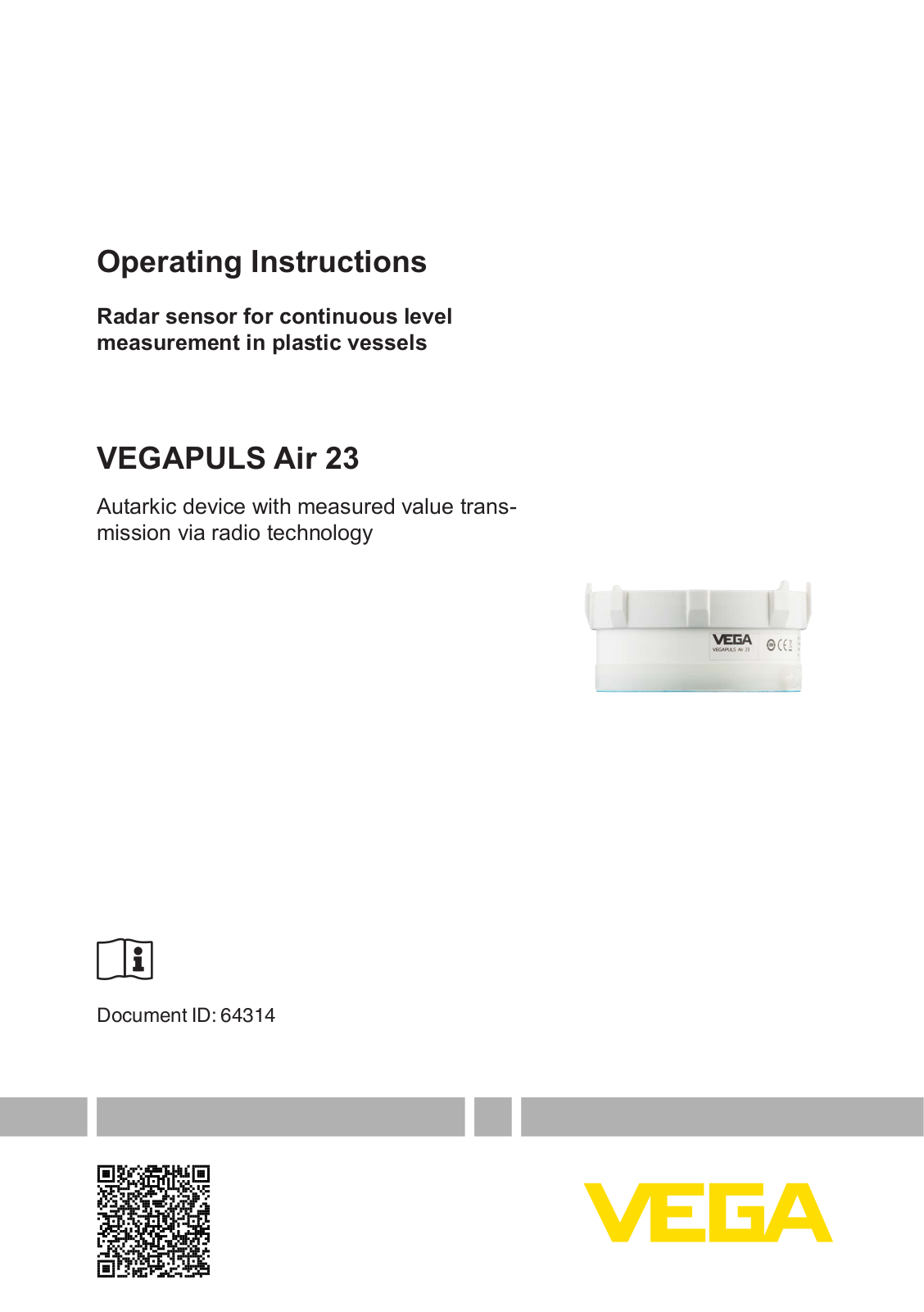 VEGA VEGAPULS Air 23 Operating Instructions