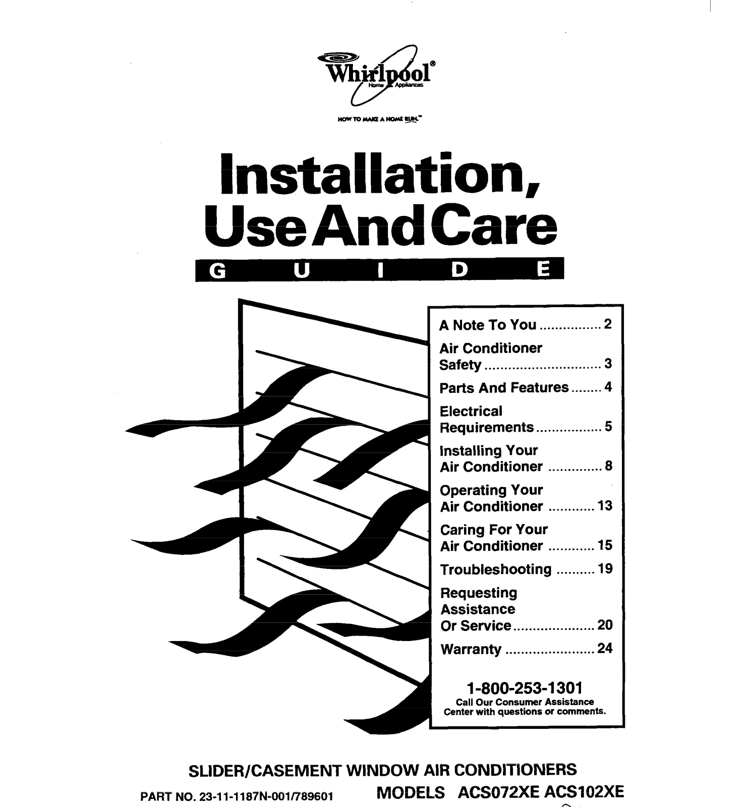 Whirlpool ACS072XE, ACSl02XE User Manual - ManualMachine.com