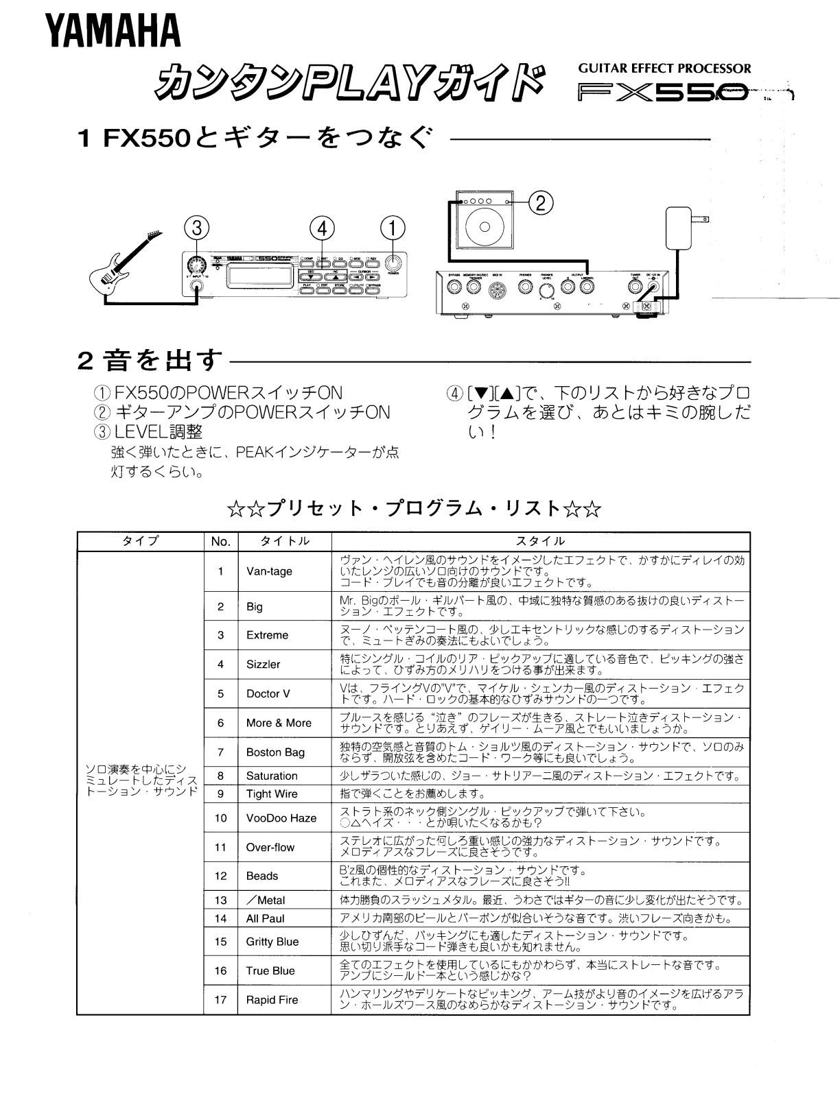 Yamaha FX550 User Manual