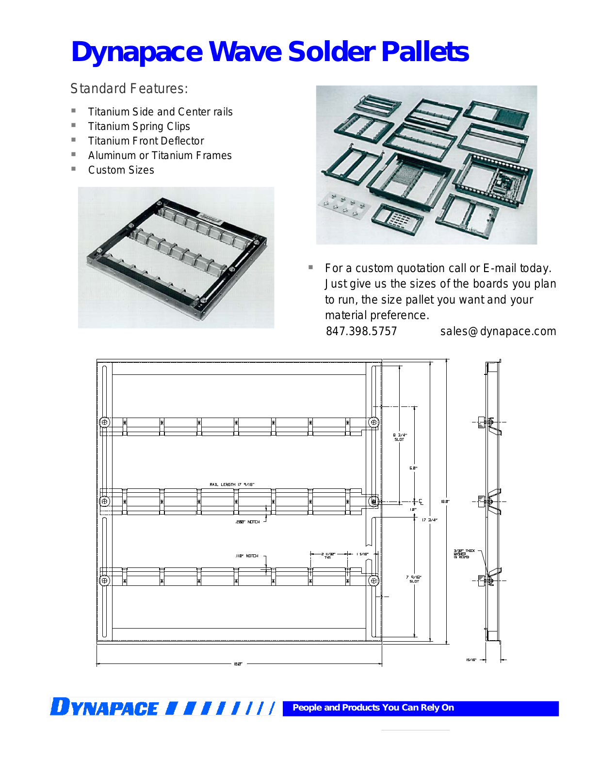 DYNAPACE Pallets User Manual