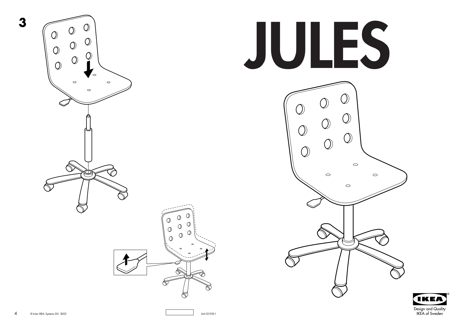 IKEA JULES JR DESK CHAIR User Manual