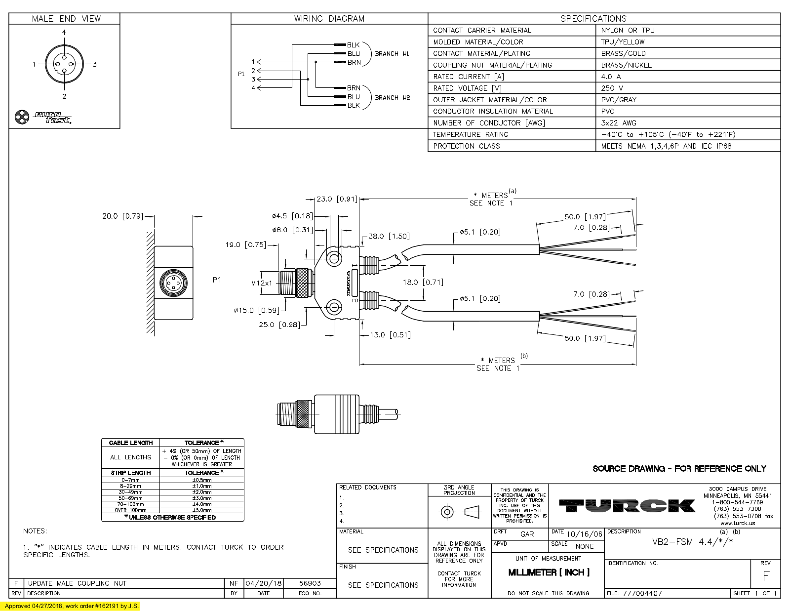 Turck VB2-FSM4.4/0.3/0.3 Specification Sheet