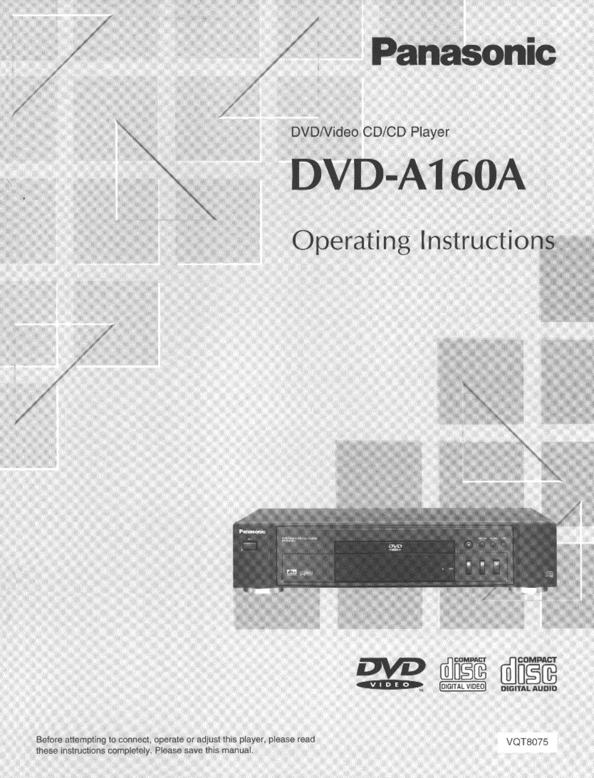 Panasonic DVD-A160A Operating Instruction