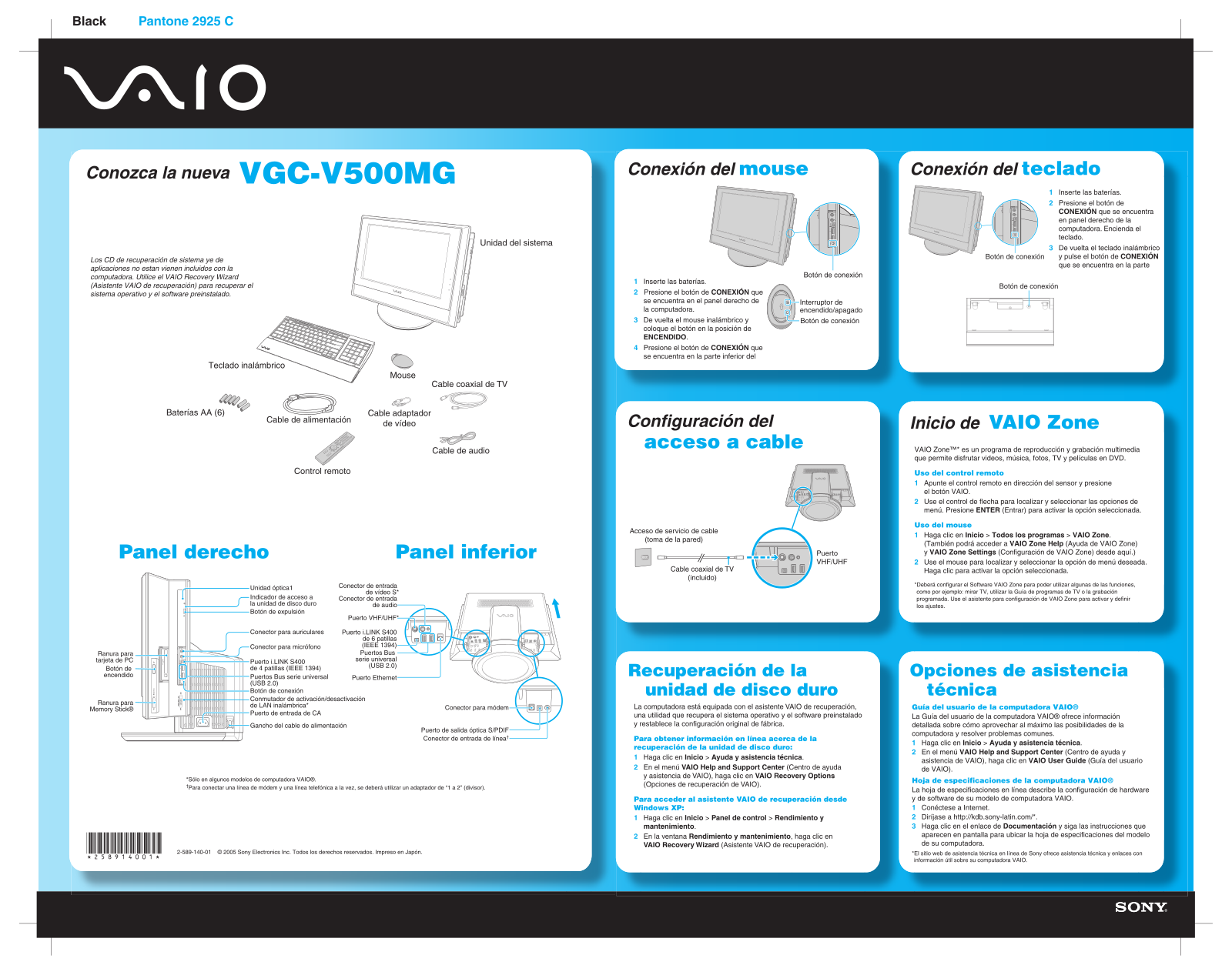 Sony VG-CV500MG User Manual