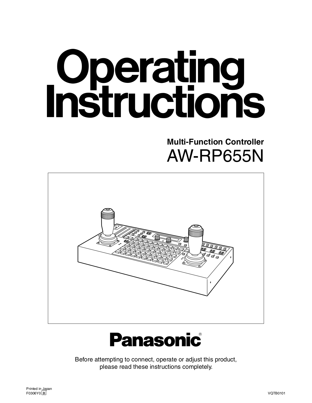 Panasonic aw-rp655n operating instructions