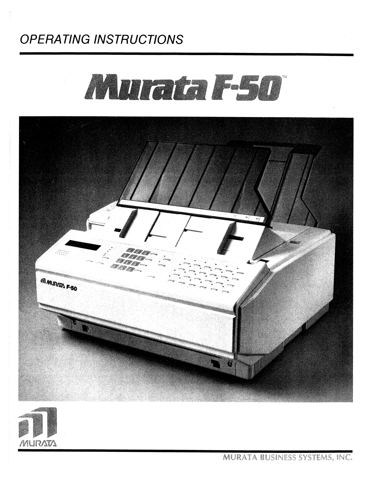 Muratec F-50 Operating Manual