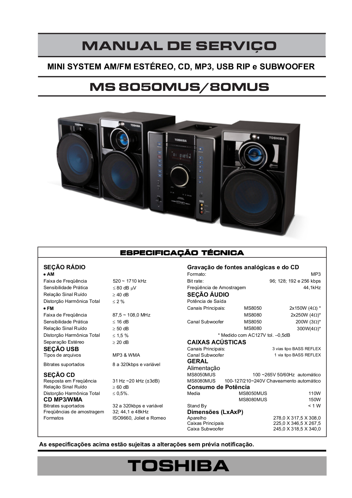Toshiba MS-8050 MUS, MS-8080 MUS Schematic