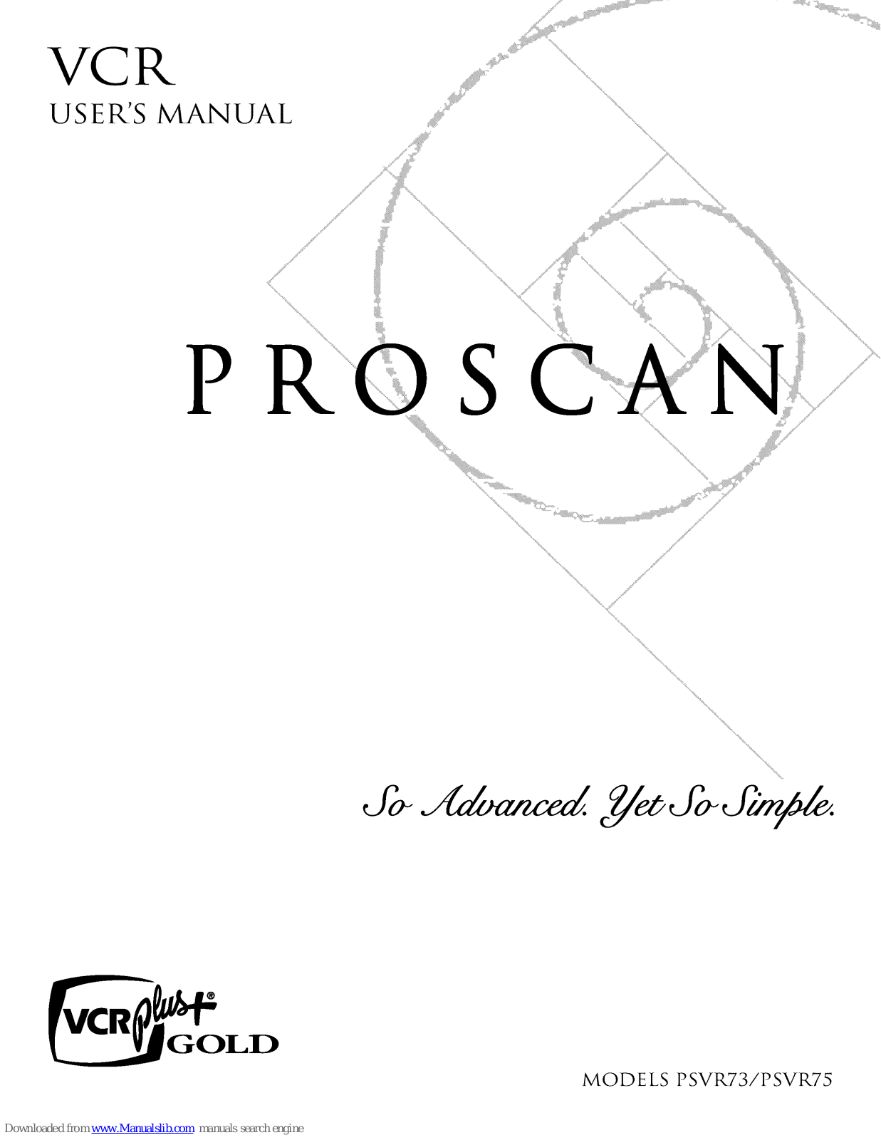 ProScan PSVR75, PSVR73 User Manual - ManualMachine.com