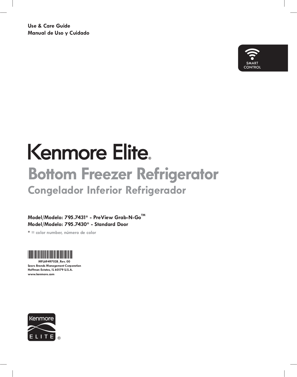 Kenmore Elite 79574309810, 79574307810, 79574305810, 79574302810 Owner’s Manual