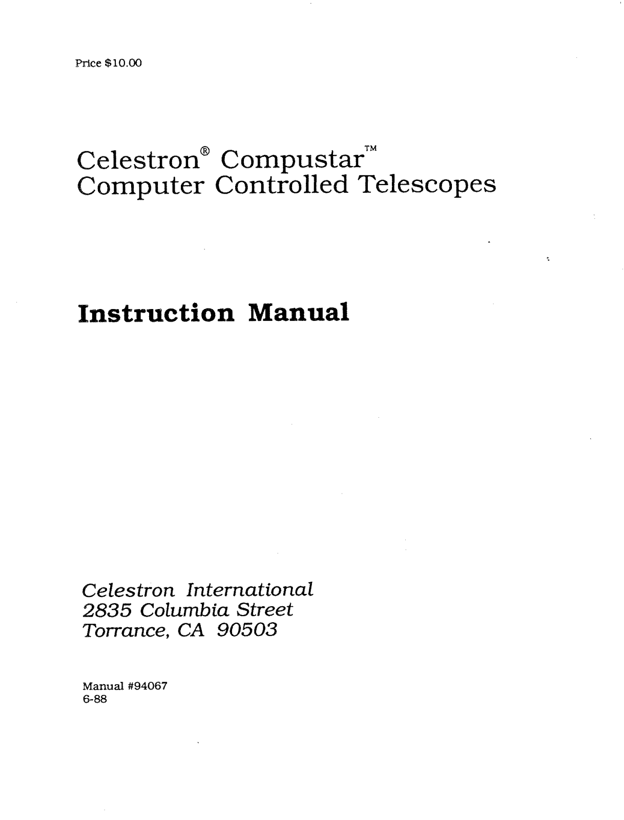 Celestron COMPUSTAR 8 User Manual