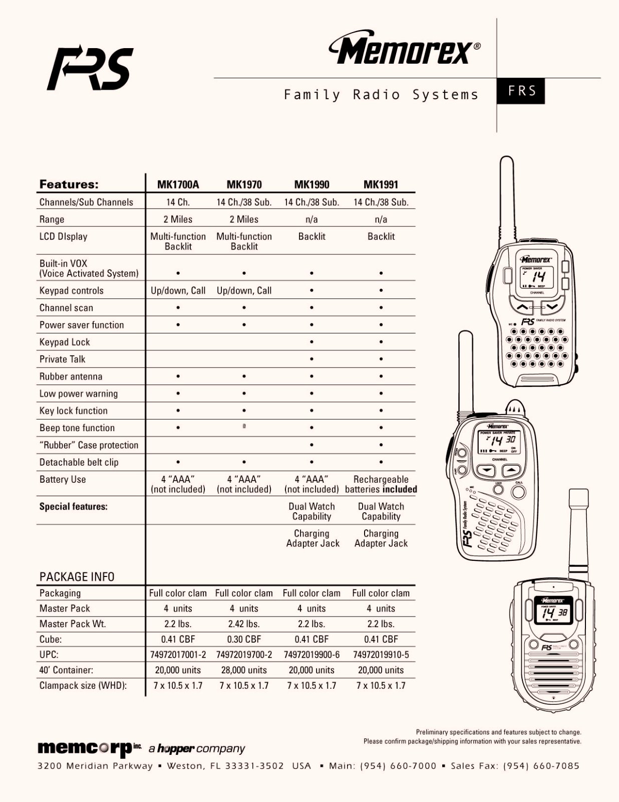 Memorex MK1970, MK-1700 User Manual