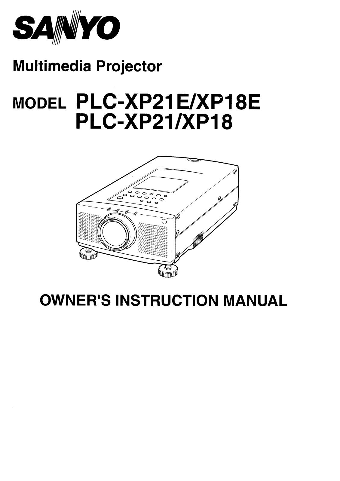 Sanyo PLC-XP21E, PLC-XP18E, PLC-XP21, PLC-XP18 Instruction Manual