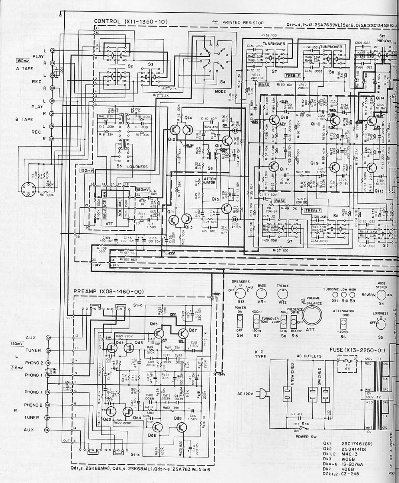 Kenwood KA-7300 Schematic