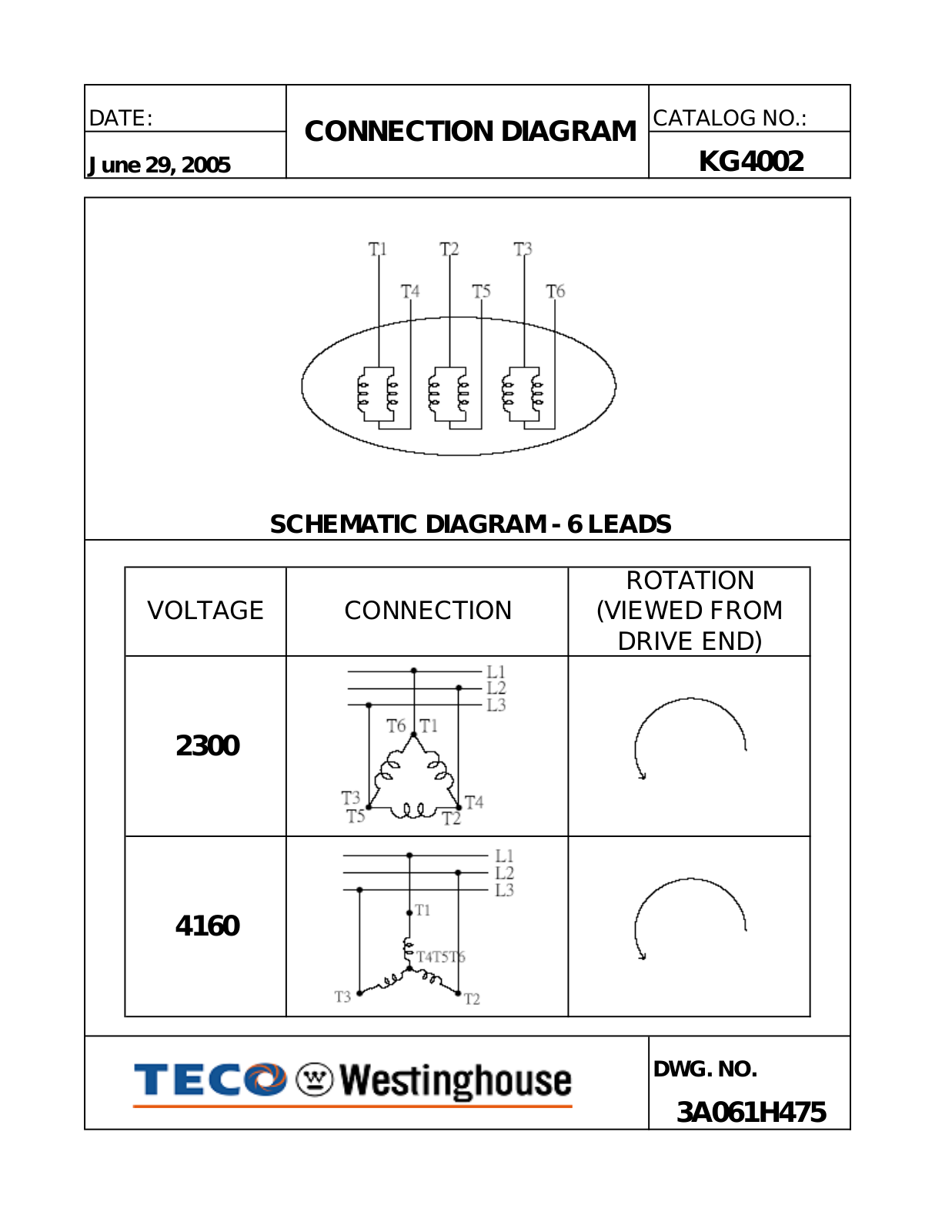 Teco KG4002 Connection Diagram