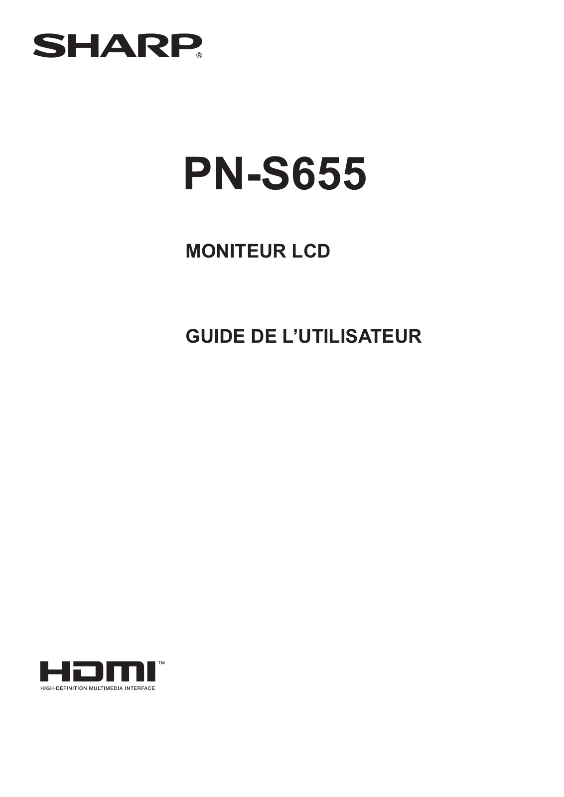 SHARP PN-S655 User Manual