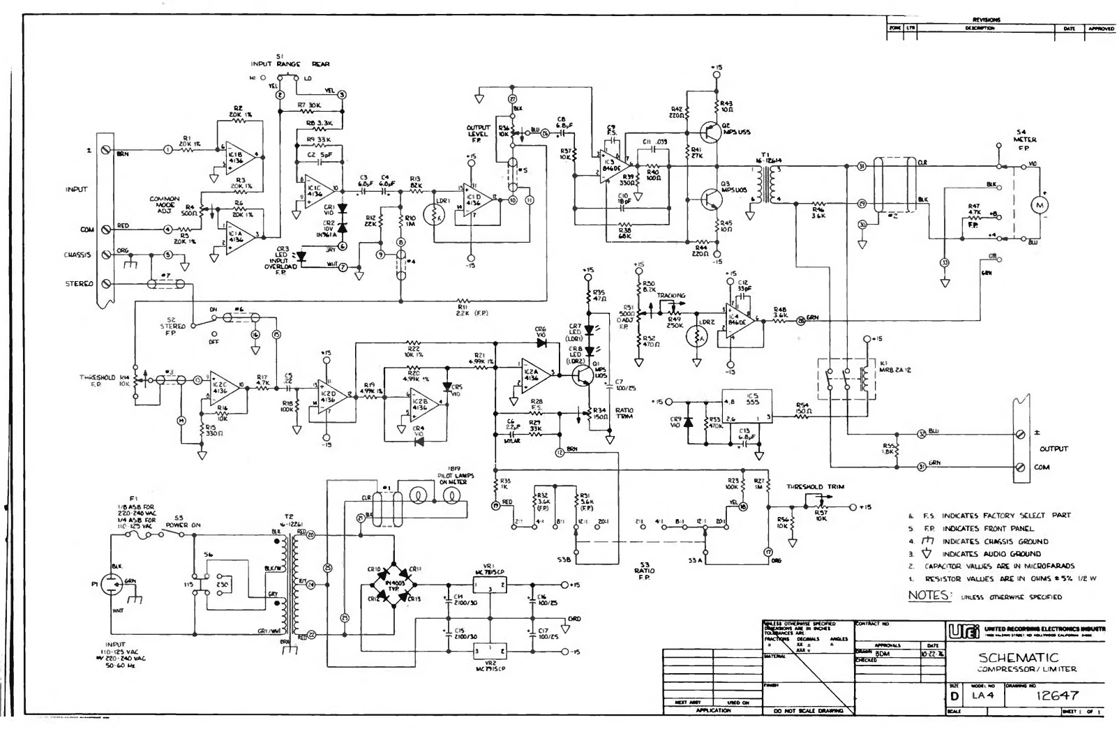 Urei LA4 Schematic - ManualMachine.com