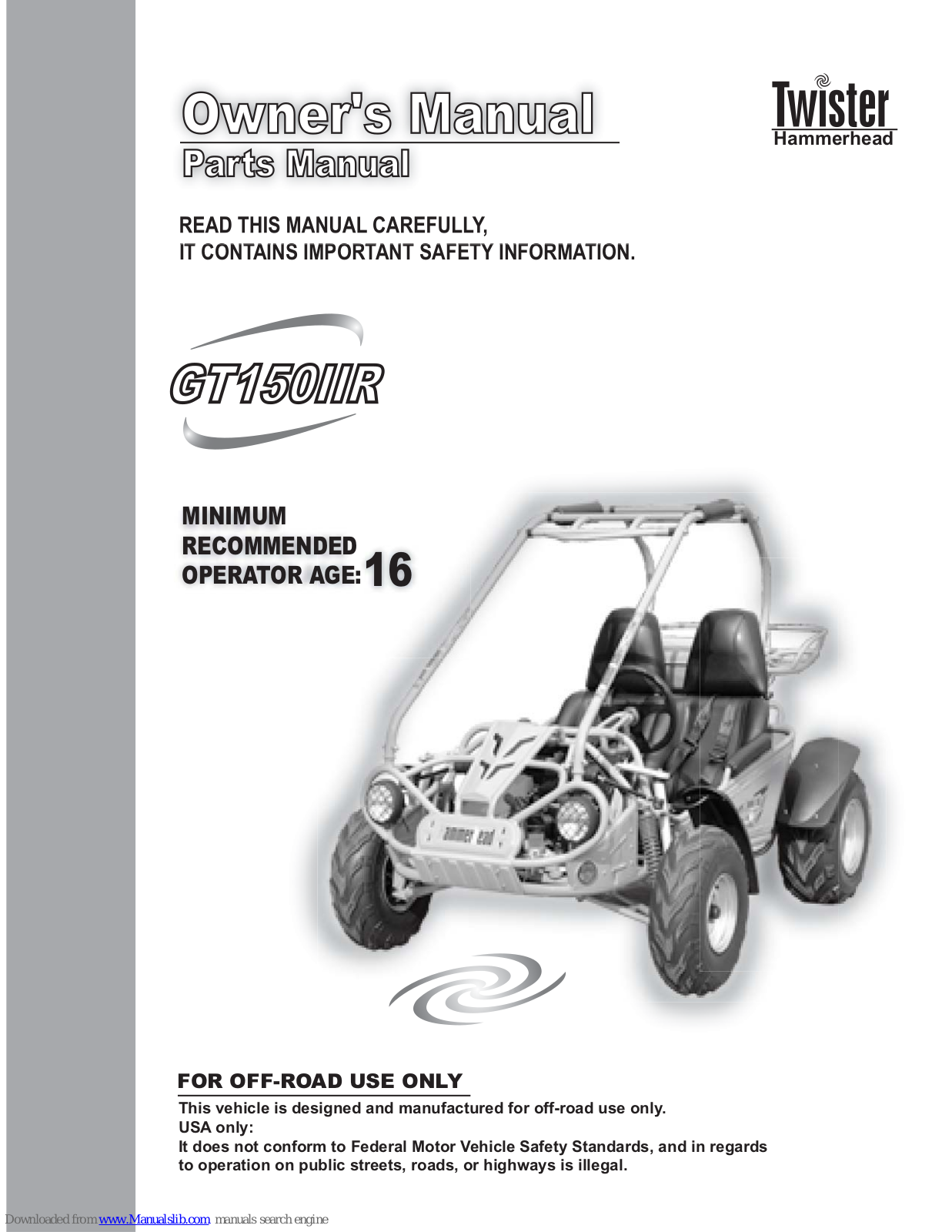 Twister GT150IIR Owner's Manual