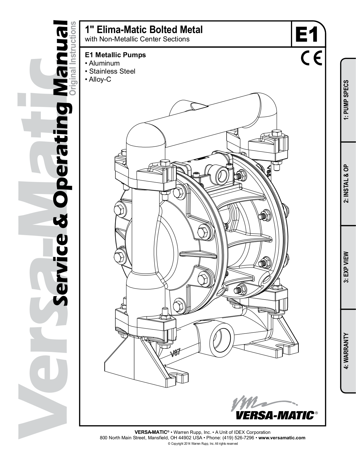 Versa-Matic 1 Elima-Matic Bolted Metal User Manual