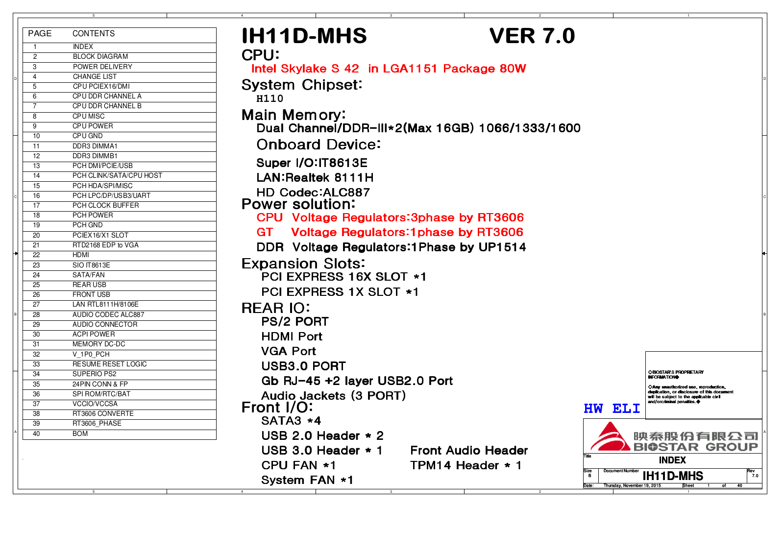 Biostar IH11D-MHS Schematic