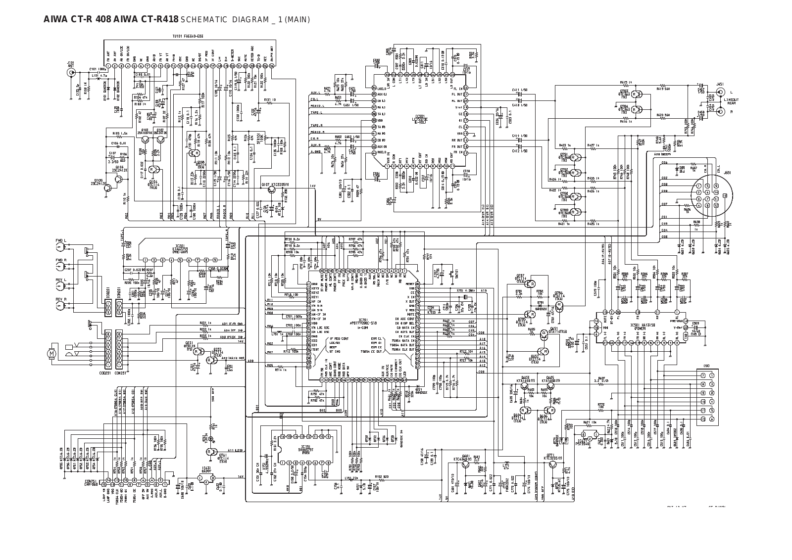 Aiwa CT-R-408, CT-R418 Schematic