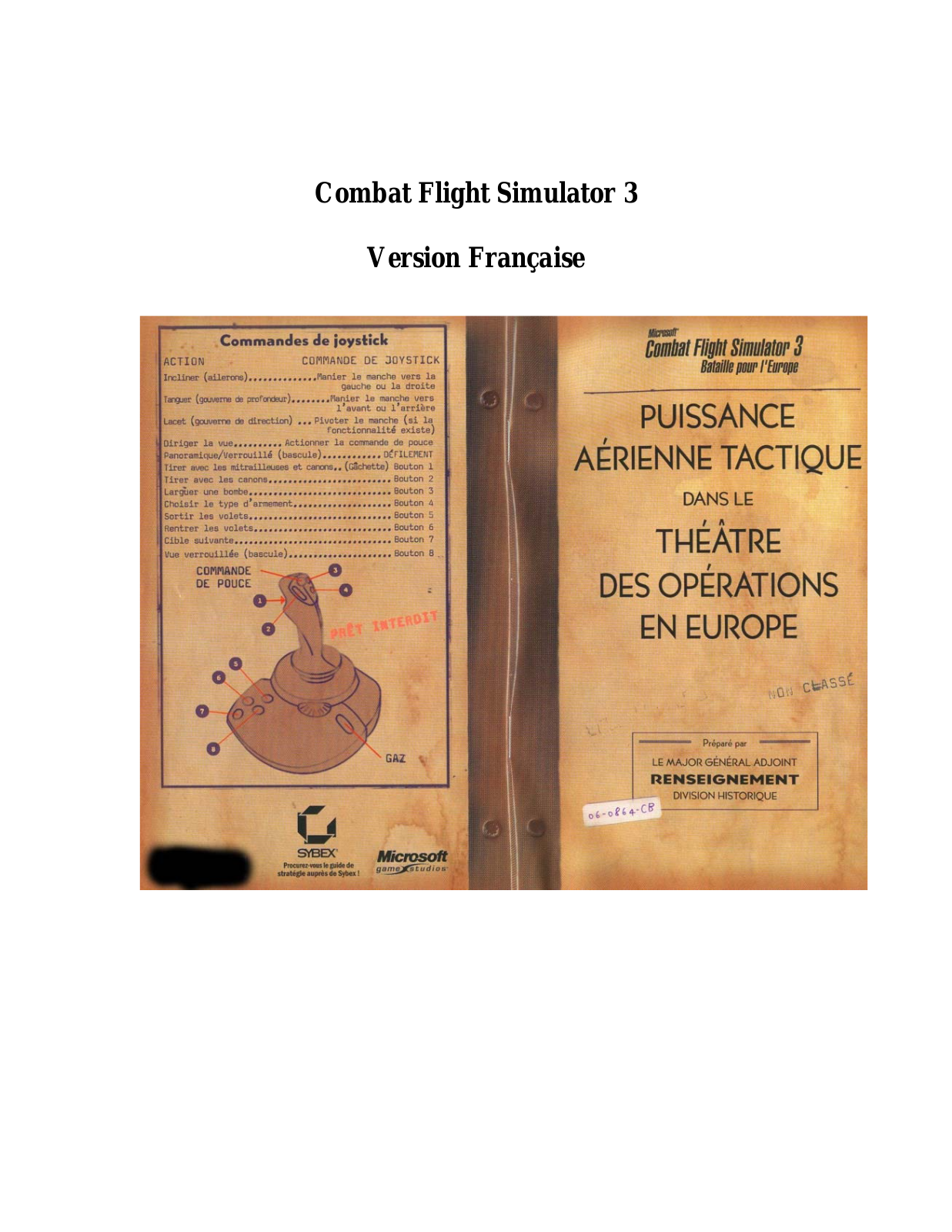 Combat Flight Simulator - Flight Simulator Combat Flight Simulator 3 Instruction Manual