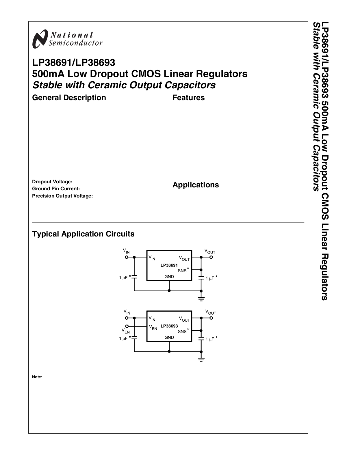 National Semiconductor LP38691, LP38693 Technical data