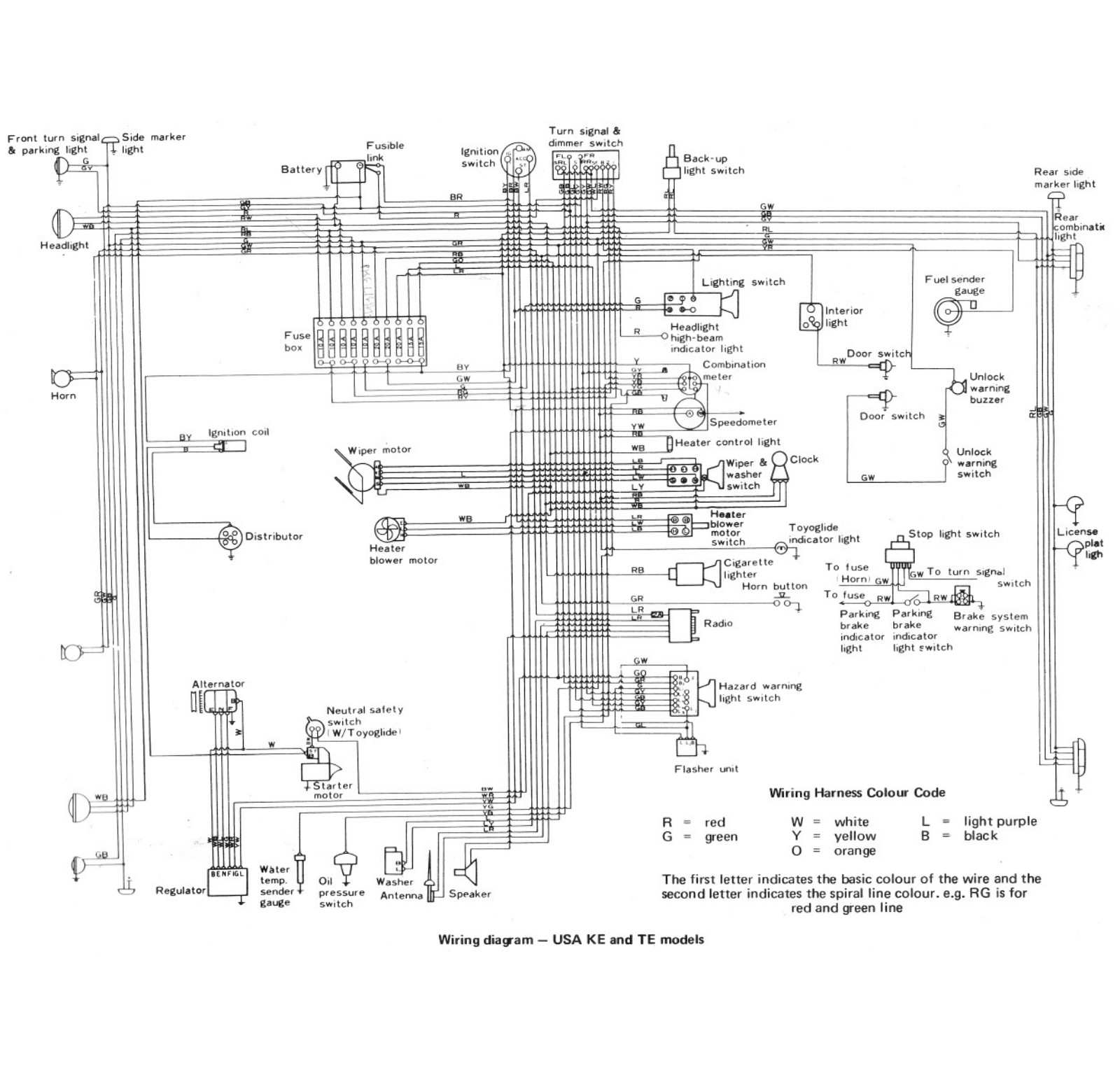 Toyota 1974   corolla schematic