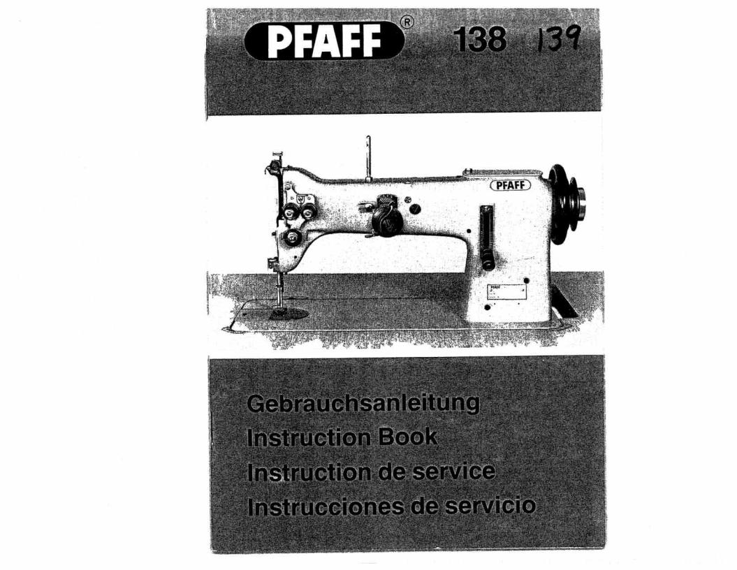 Pfaff 138, 139 User Manual